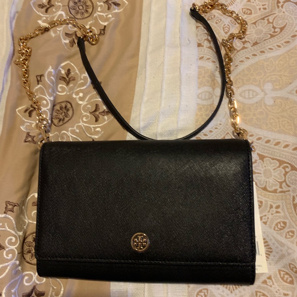 Tory Burch Black Robinson Wallet crossbody